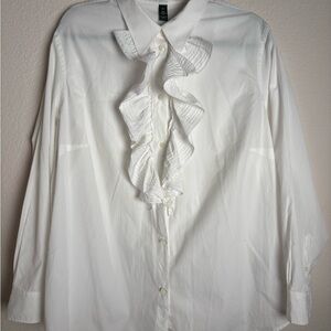 Ralph Lauren White Ruffled Dress Shirt